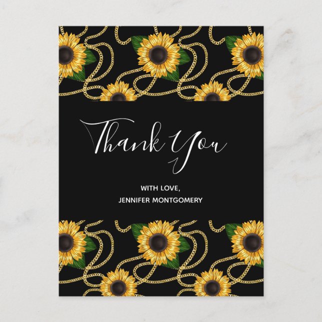 Classy Yellow Sunflowers Stilvolles Muster Vielen  Postkarte (Vorderseite)