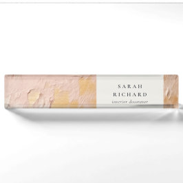 Classys Artistic Bush Pink Gold Oil Paint Business Namensplakette