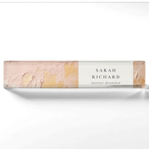 Classys Artistic Bush Pink Gold Oil Paint Business Namensplakette