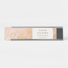 Classys Artistic Bush Pink Gold Oil Paint Business Schreibtischnamensplakette
