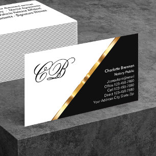Classys Notary Monogram Business Cards Visitenkarte