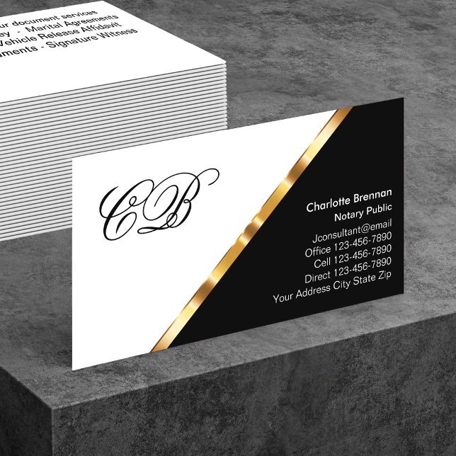 Classys Notary Monogram Business Cards Visitenkarte (Von Creator hochgeladen)