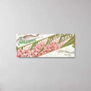 Clatsop County, Oregon - Gladiola Lachs-Aufkleber Leinwanddruck