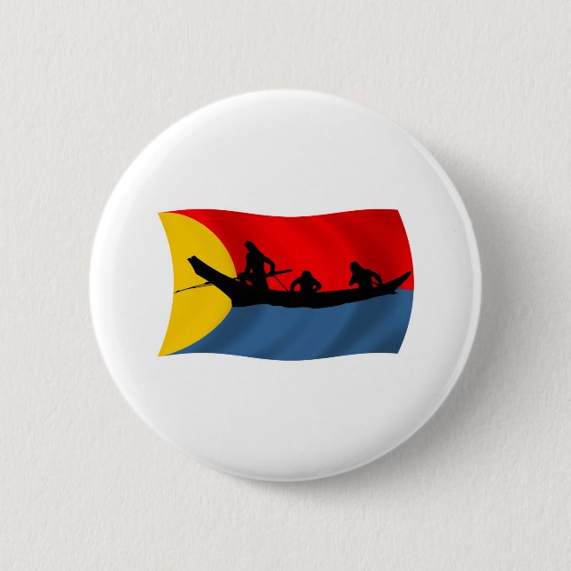 Clatsop-Stammes-Flaggenknopf Button (Vorderseite)