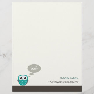 Claude, die kleine Eule, personalisierbarer Briefk Briefbogen