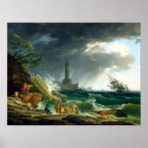 Claude-Joseph Vernet Ein Sturm auf dem Mittelmeer Poster