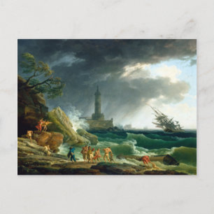 Claude-Joseph Vernet Ein Sturm auf einem Mittelmee Postkarte