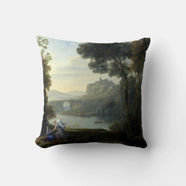 Claude Lorrain Landschaft mit Hagar und Angel Kissen (Vorderseite)