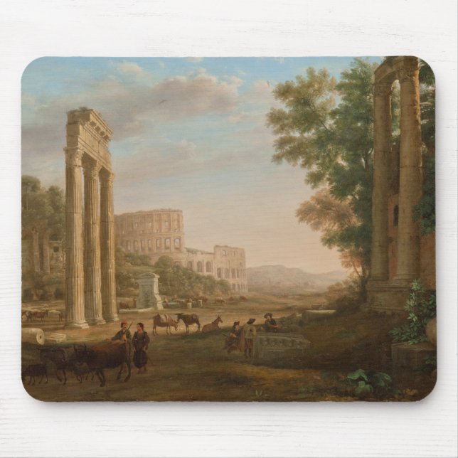 Claude Lorrain - Ruinen des römischen Forums Mousepad (Vorne)