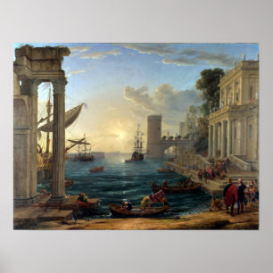 Claude Lorrain-Seehafen mit der Einschiffung Poster