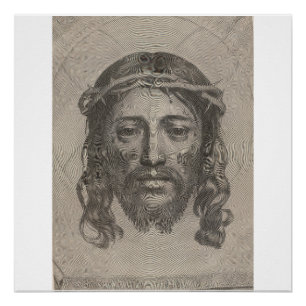 Claude Mellans Gesicht Christi 1649 Stich Poster