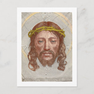 Claude Mellans Gesicht Christi 1649 Stich Postkarte