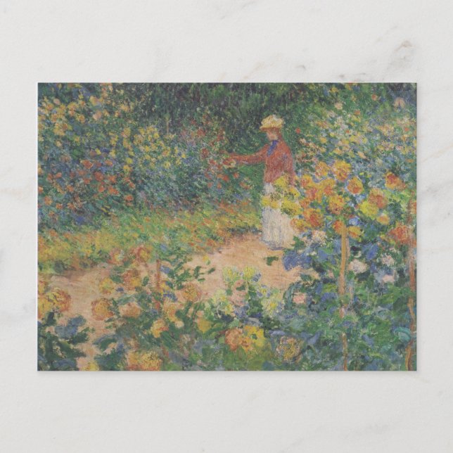 Claude Monet 1895 Vintag im Garten Postkarte (Vorderseite)