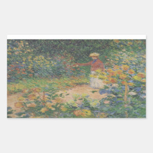 Claude Monet 1895 Vintage Im Garten Rechteckiger Aufkleber