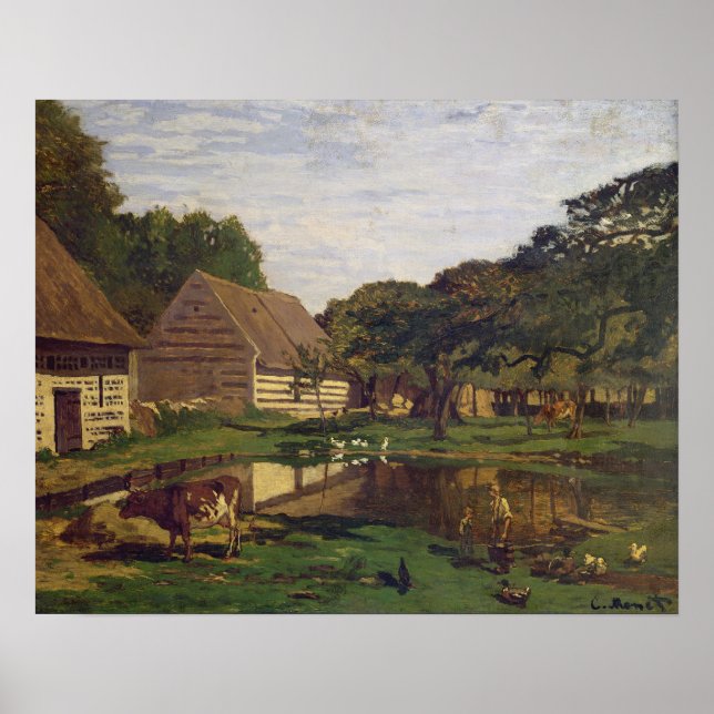 Claude Monet | A Farmyard in Normandy Poster (Vorne)