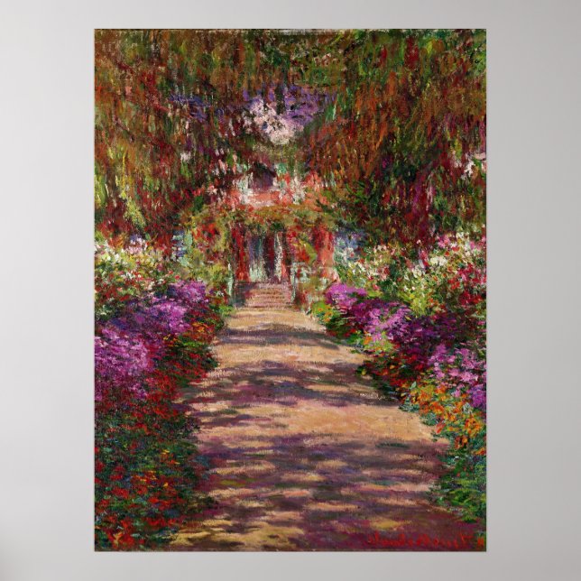 Claude Monet | A Pathway in Monet's Garden Poster (Vorne)