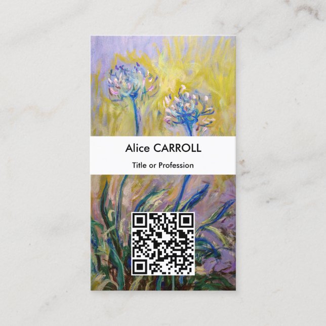 Claude Monet - Agapanthus - QR-Code Visitenkarte (Vorderseite)