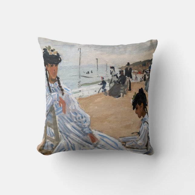 Claude Monet - Am Strand von Trouville Kissen (Vorderseite)