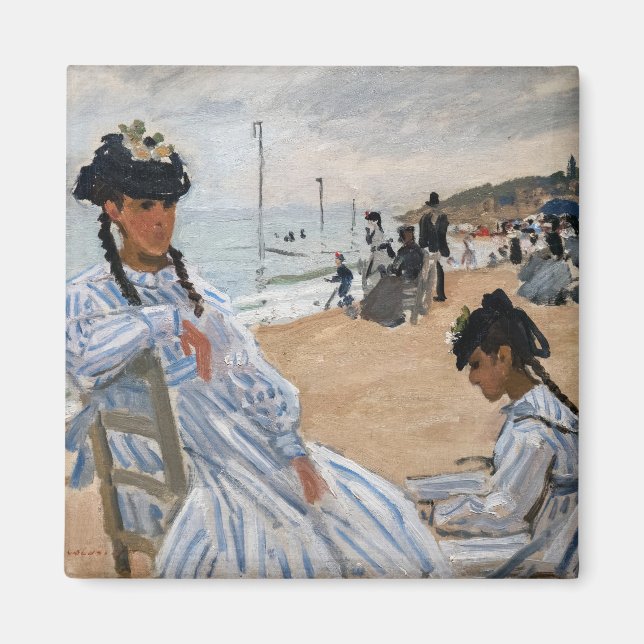 Claude Monet - Am Strand von Trouville Magnet (Vorne)