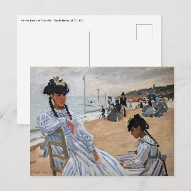 Claude Monet - Am Strand von Trouville Postkarte (Vorne/Hinten)