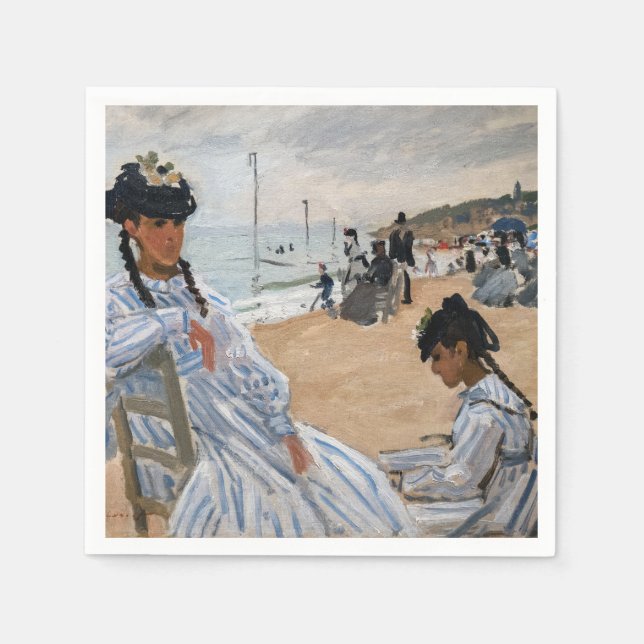 Claude Monet - Am Strand von Trouville Serviette (Vorderseite)