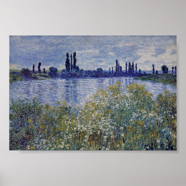 Claude Monet - Am Ufer der Seine in Vetheuil Poster (Vorne)