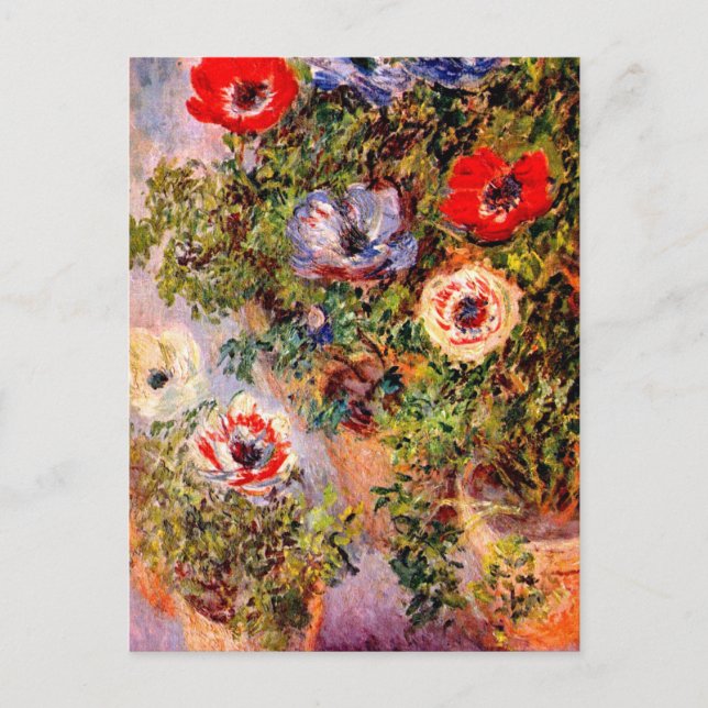 Claude Monet Anemonen Postkarte (Vorderseite)