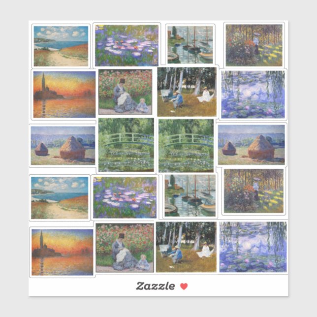 Claude Monet Art Paintings Aufkleber (Blatt)