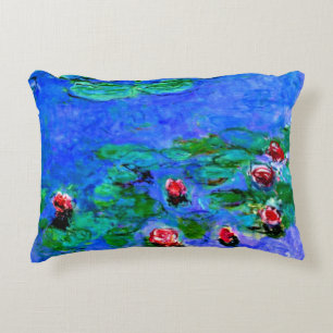 Claude Monet art: Water Lilies (rot), Dekokissen