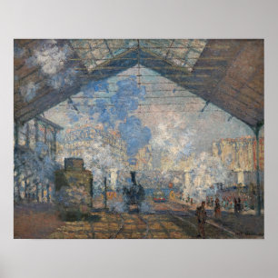 Claude Monet - Außenansicht des Bahnhofs Saint-Laz Poster