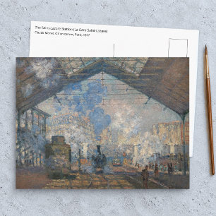 Claude Monet - Außenansicht des Bahnhofs Saint-Laz Postkarte