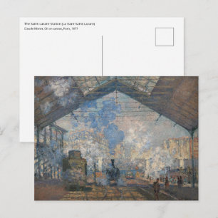 Claude Monet - Außenansicht des Bahnhofs Saint-Laz Postkarte