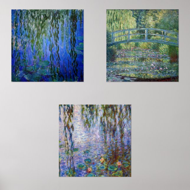 Claude Monet - Auswahl der Meisterwerke der Wasser Bilderwand Sets (Vorderseite)