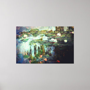 Claude Monet beeindruckt mit Wasserliliesen Leinwanddruck