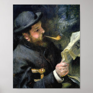 Claude Monet beim Lesen - Pierre Auguste Renoir Poster