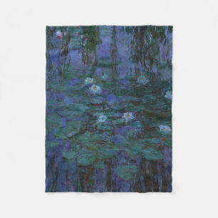 Claude Monet - blaues Wasser-Lilien Fleecedecke