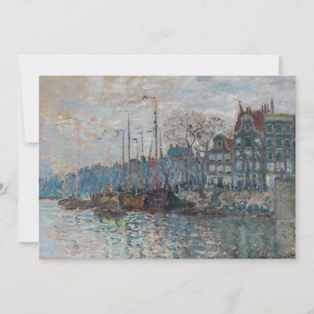 Claude Monet - Blick auf Amsterdam Dankeskarte (Vorderseite)