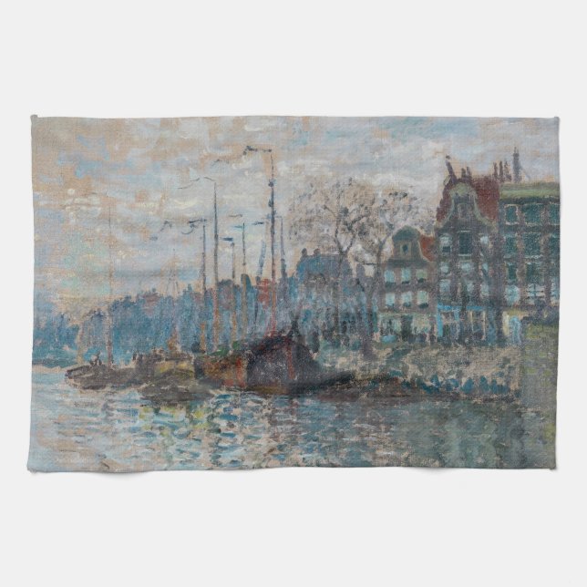 Claude Monet - Blick auf Amsterdam Geschirrtuch (Horizontal)