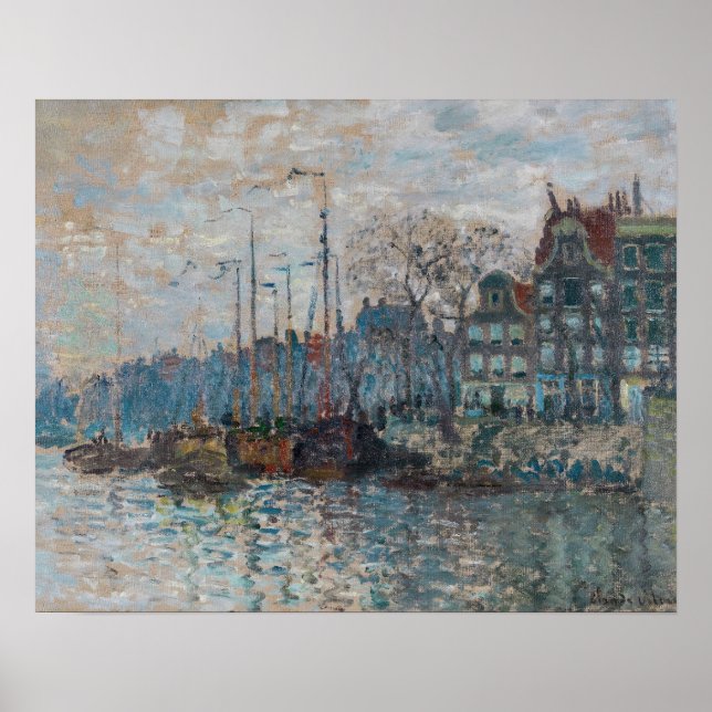 Claude Monet - Blick auf Amsterdam Poster (Vorne)