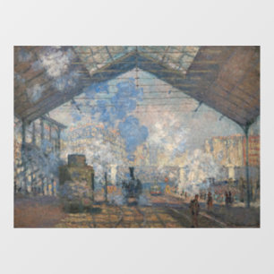 Claude Monet - Blick auf den Bahnhof Saint-Lazare Fensteraufkleber