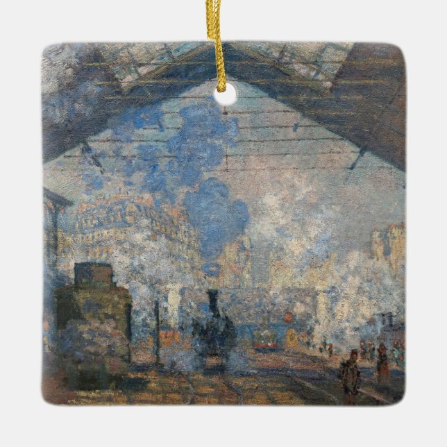 Claude Monet - Blick auf den Bahnhof Saint-Lazare Keramikornament (Vorderseite)