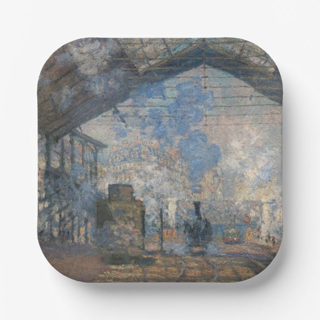 Claude Monet - Blick auf den Bahnhof Saint-Lazare Pappteller (Vorderseite)