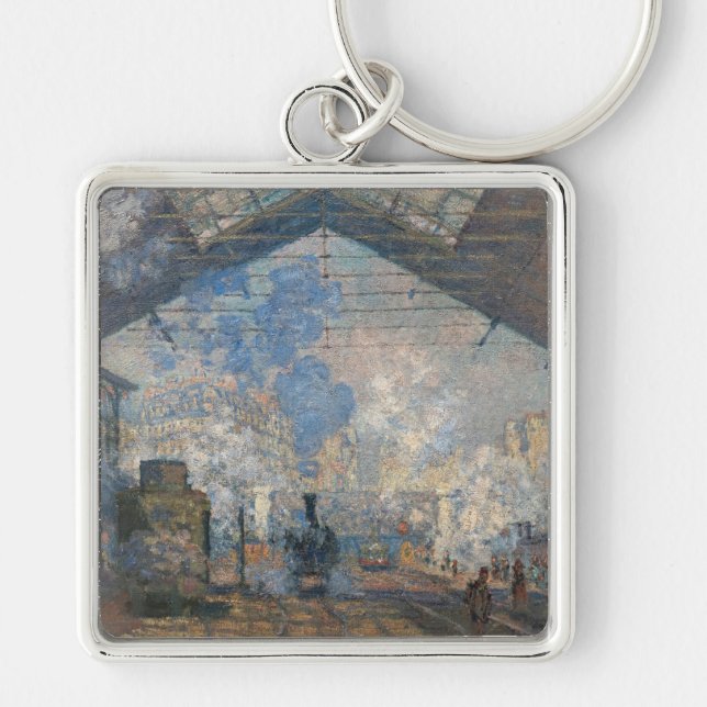 Claude Monet - Blick auf den Bahnhof Saint-Lazare Schlüsselanhänger (Vorne)