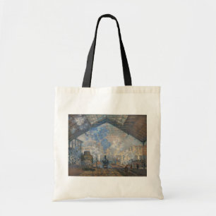 Claude Monet - Blick auf den Bahnhof Saint-Lazare Tragetasche