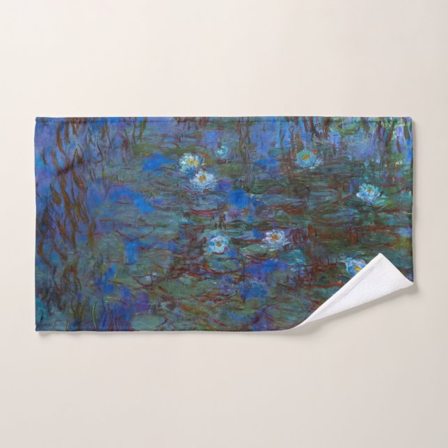 Claude Monet - Blue Water Lilies Badhandtuch Set (Handtuch)