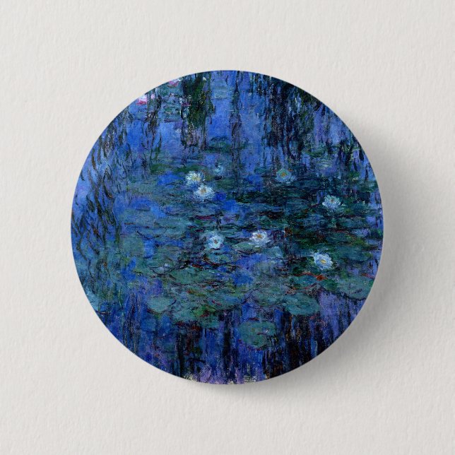 Claude Monet Blue Water Lilies Button (Vorderseite)