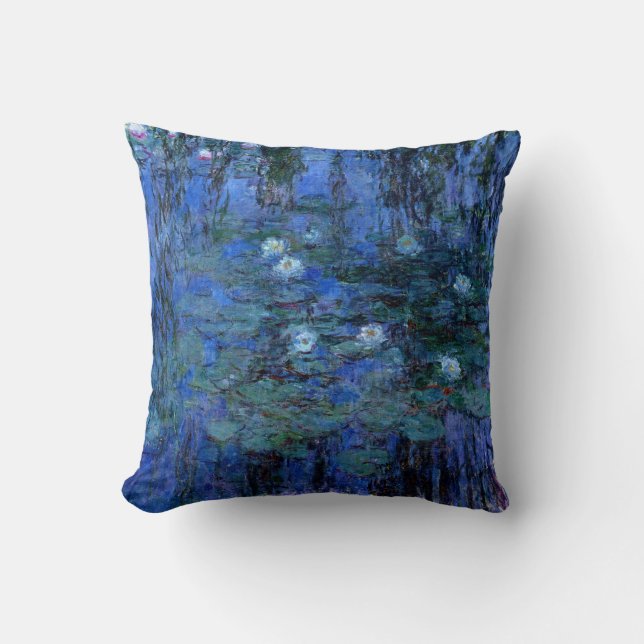 Claude Monet Blue Water Lilies Kissen (Vorderseite)