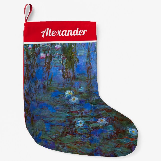Claude Monet - Blue Water Lilies Kleiner Weihnachtsstrumpf (Vorderseite)