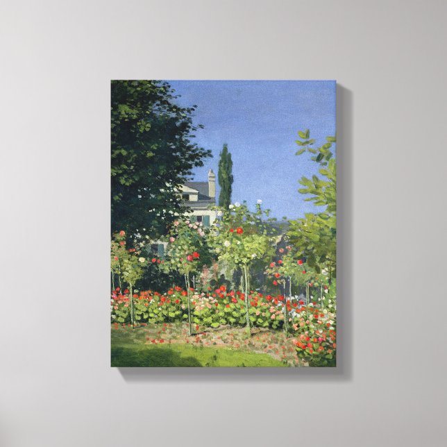 Claude Monet | Blühender Garten auf Sainte-Adresse Leinwanddruck (Vorderseite)