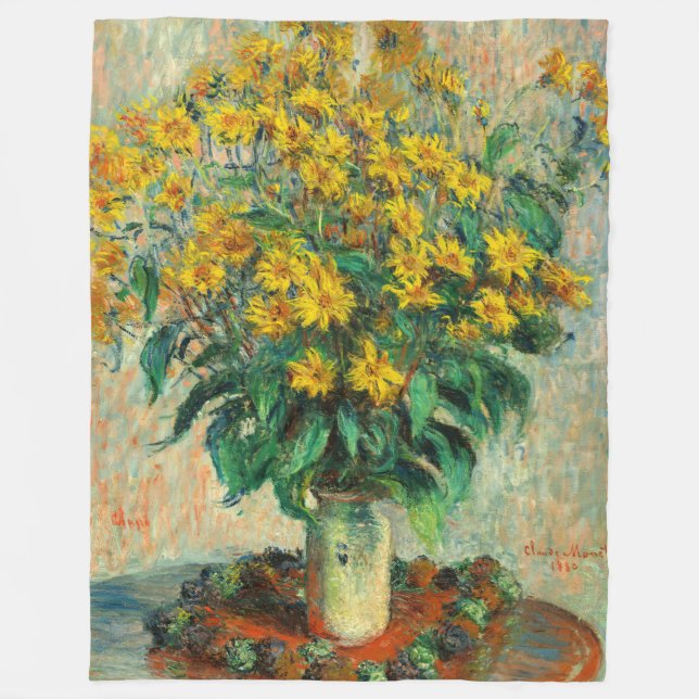 Claude Monet - Blume zu Jerusalem Artichoke Fleecedecke (Vorderseite)